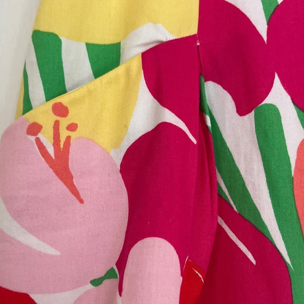 Lilly Pulitzer Strapless Flirty Floral Pattern Cotton Mini Dress With Pockets - Picture 5 of 15